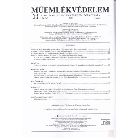 MŰEMLÉKVÉDELEM - LIV. évf., 2010/1.