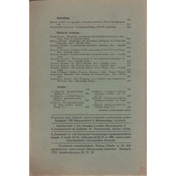 SZÁZADOK 1936. 7-8. szám