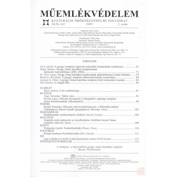 MŰEMLÉKVÉDELEM - XLIX. évf., 2005/2.