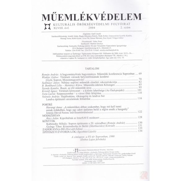 MŰEMLÉKVÉDELEM - XLVIII. évf., 2004/2.
