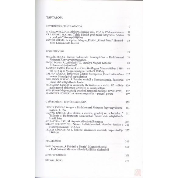 A HADTÖRTÉNETI MÚZEUM ÉRTESÍTŐJE 8.