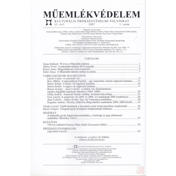 MŰEMLÉKVÉDELEM - LI. évf., 2007/1.