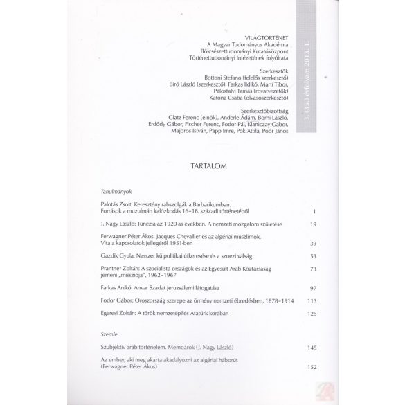 VILÁGTÖRTÉNET 2013/1.