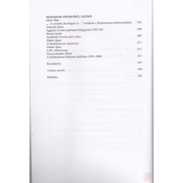 A HADTÖRTÉNETI MÚZEUM ÉRTESÍTŐJE 3.