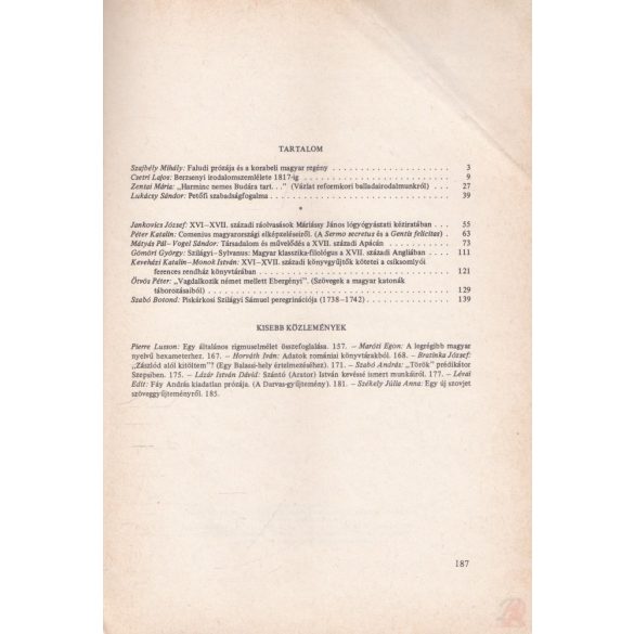 ACTA HISTORIAE LITTERARUM HUNGARICARUM Tomus XXI.