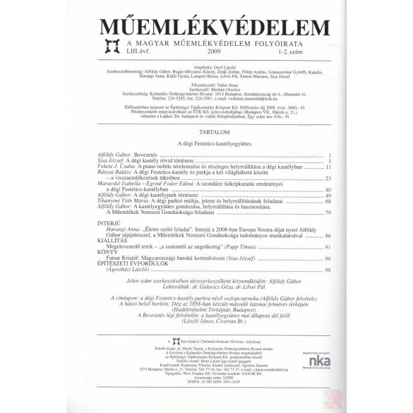 MŰEMLÉKVÉDELEM - LIII. évf., 2009/1-2.
