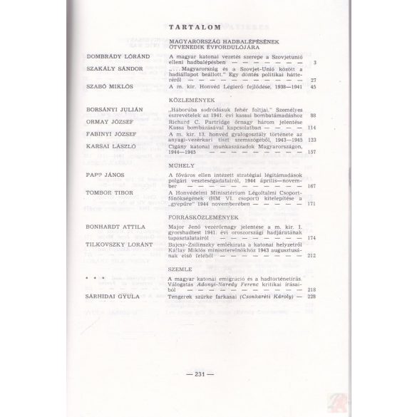 HADTÖRTÉNELMI KÖZLEMÉNYEK 1991/2