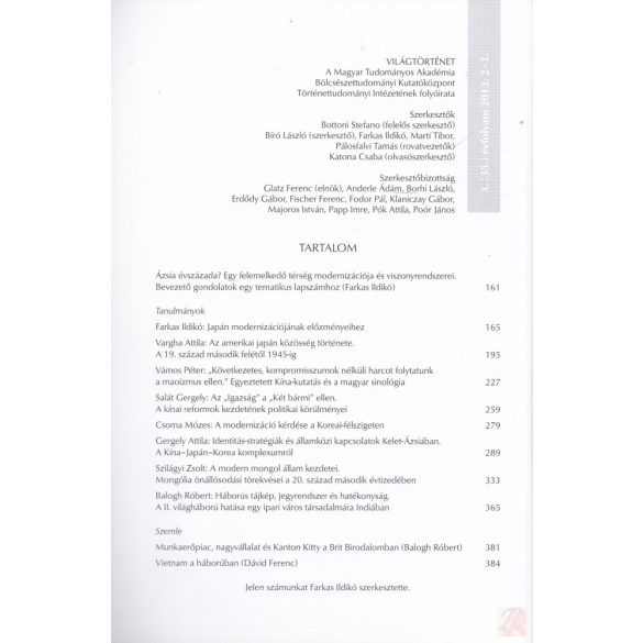 VILÁGTÖRTÉNET 2013/2-3.