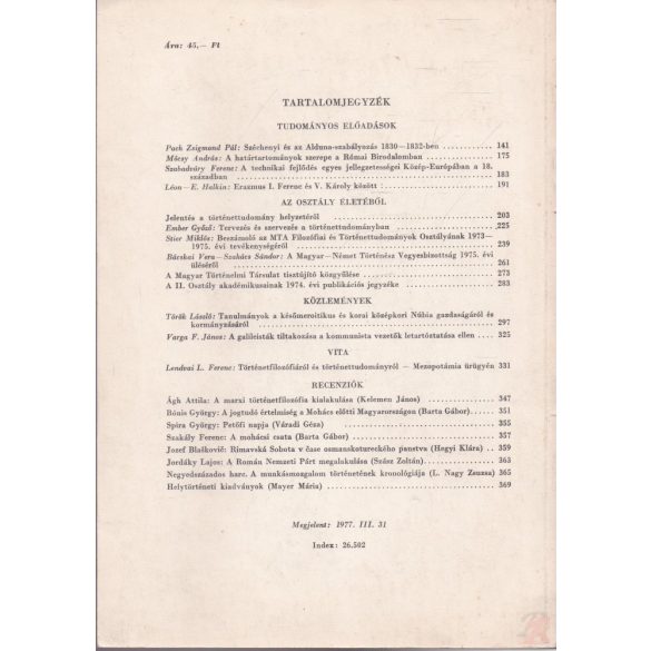 A MAGYAR TUDOMÁNYOS AKADÉMIA FILOZÓFIAI ÉS TÖRTÉNETTUDOMÁNYOK OSZTÁLYÁNAK KÖZLEMÉNYEI XXV. kötet, 2-3. szám
