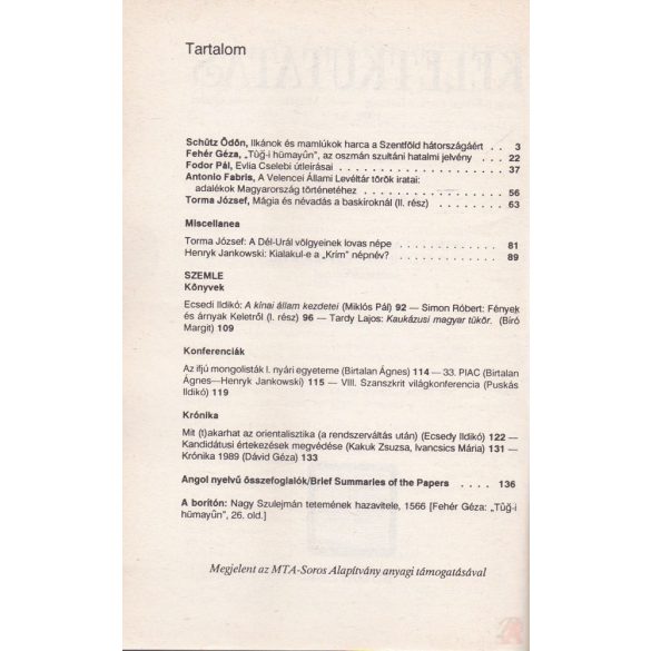 KELETKUTATÁS 1990 ősz