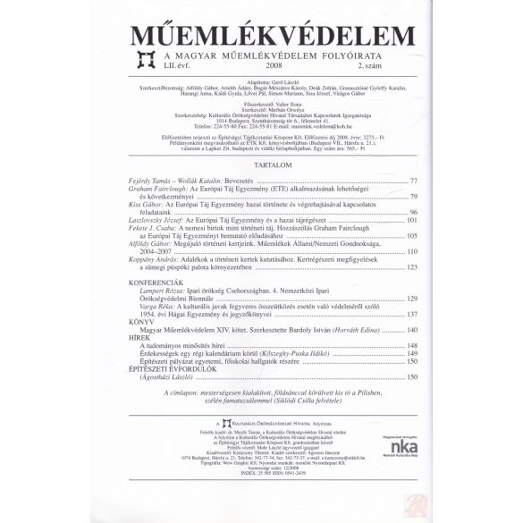 MŰEMLÉKVÉDELEM - LII. évf., 2008/2.