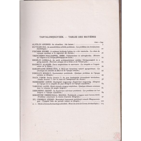 ANTIQUITAS HUNGARICA 1947/1