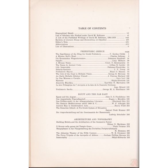 STUDIES PRESENTED TO DAVID MOORE ROBINSON Vol. I