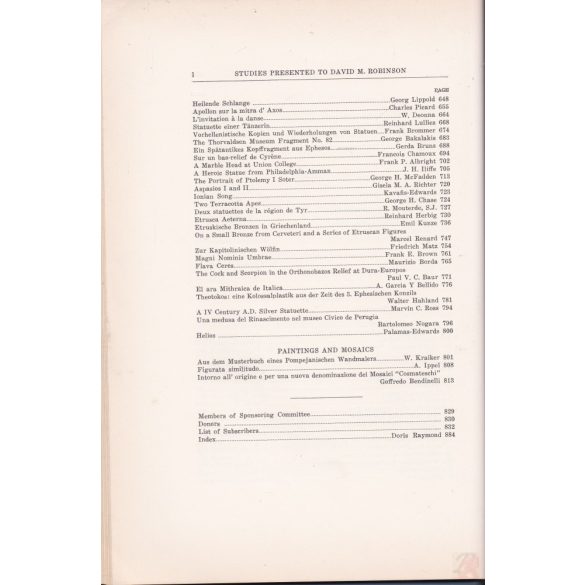 STUDIES PRESENTED TO DAVID MOORE ROBINSON Vol. I