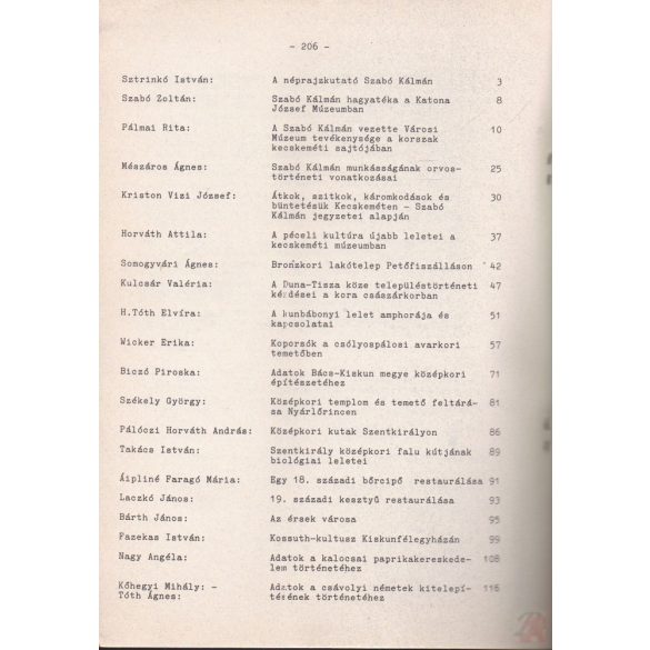 MÚZEUMI KUTATÁSOK BÁCS-KISKUN MEGYÉBEN 1986