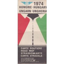   HONGRIE-HUNGARY-UNGARN-UNGHERIA CARTE ROUTIERE-ROAD MAP... 1974