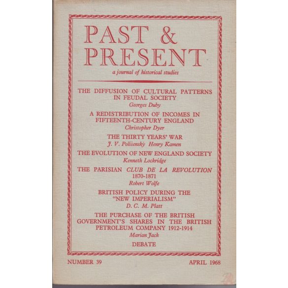 PAST & PRESENT No. 39. April 1968