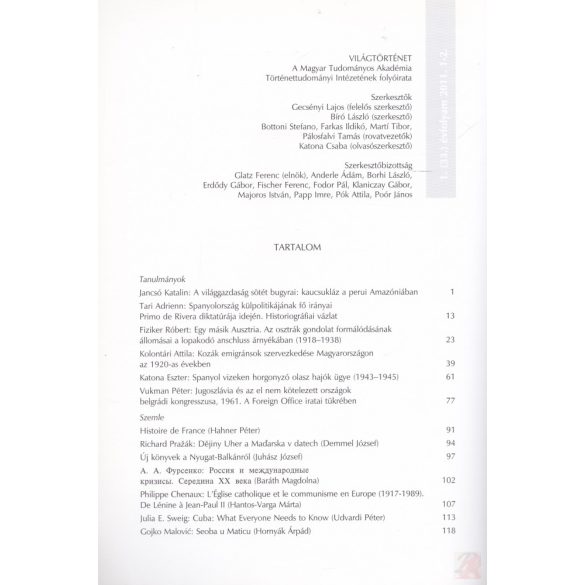 VILÁGTÖRTÉNET 2011/1-2.