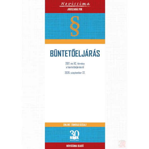 BÜNTETŐELJÁRÁS - 2026. szeptember 22.