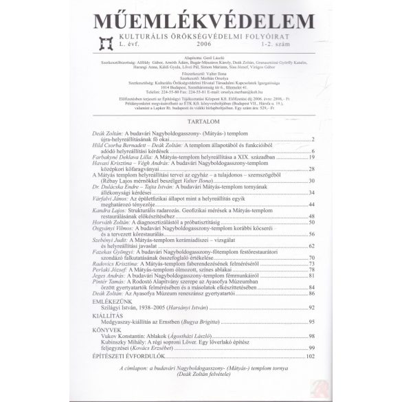 MŰEMLÉKVÉDELEM - L. évf., 2006/1-2.