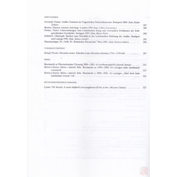 ANTIK TANULMÁNYOK XLVI. kötet, 1-2. szám