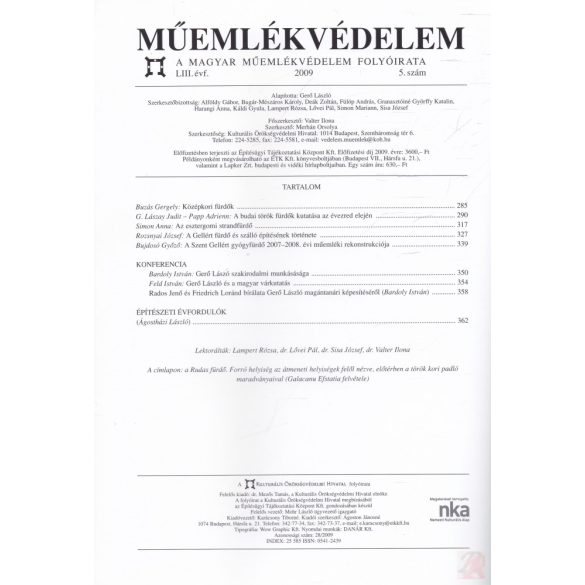 MŰEMLÉKVÉDELEM - LIII. évf., 2009/5.