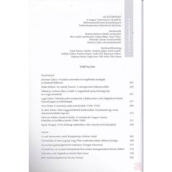 VILÁGTÖRTÉNET 2013/4.