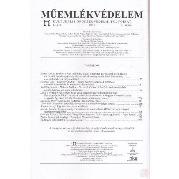 MŰEMLÉKVÉDELEM - L. évf., 2006/4.