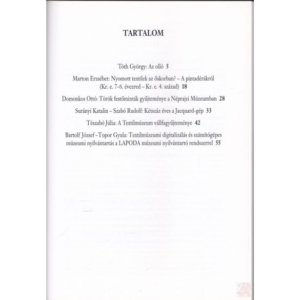 TEXTIL- ÉS TEXTILRUHÁZATI MÚZEUM ÉVKÖNYVE (XII.) 2004