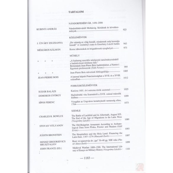 HADTÖRTÉNELMI KÖZLEMÉNYEK 2006/4