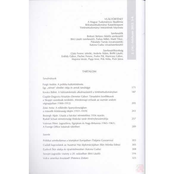 VILÁGTÖRTÉNET 2012/3-4.