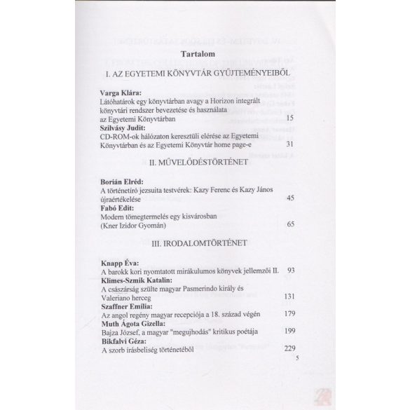 AZ EGYETEMI KÖNYVTÁR ÉVKÖNYVEI IX.