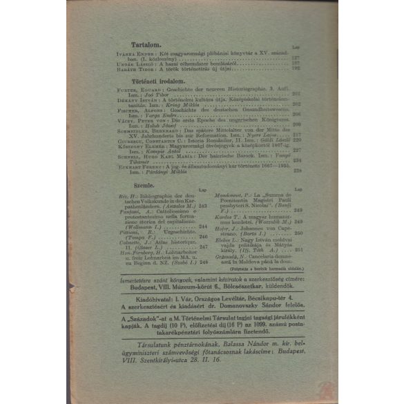 SZÁZADOK 1938. 4-6. szám