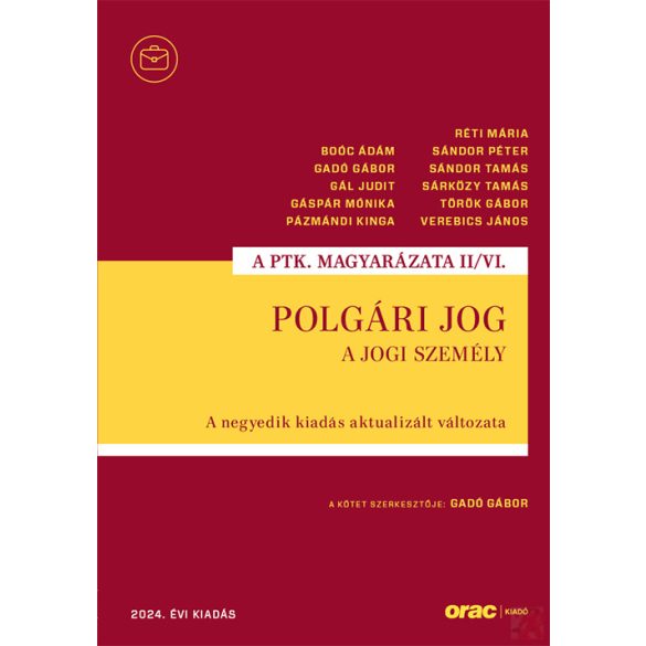 POLGÁRI JOG II/VI. - A jogi személy (2024) [Előrendelhető]