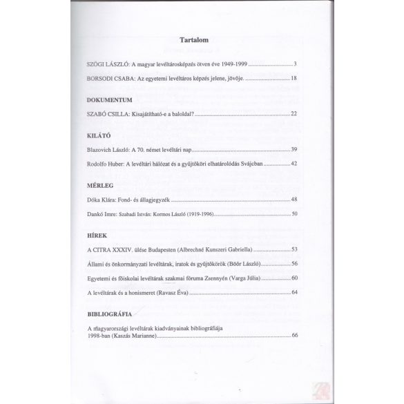 LEVÉLTÁRI SZEMLE 1999/4