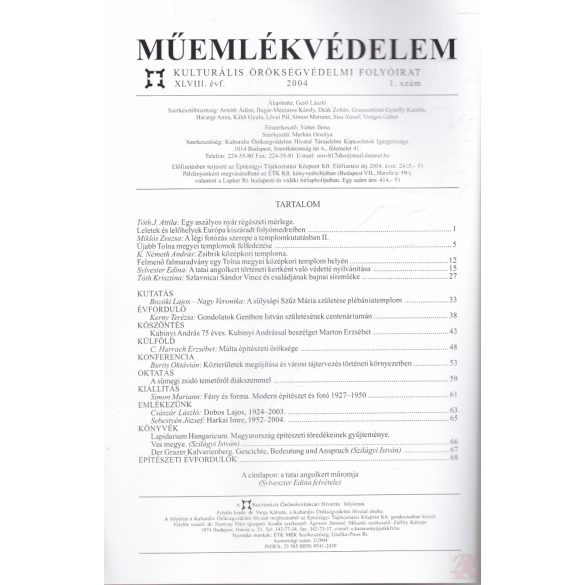 MŰEMLÉKVÉDELEM - XLVIII. évf., 2004/1.